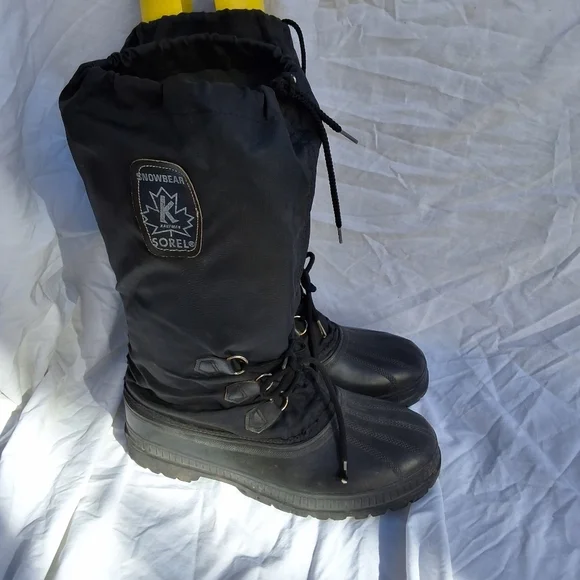Sorel Snowbear lined black Waterproof snow boots with steel Shank 10